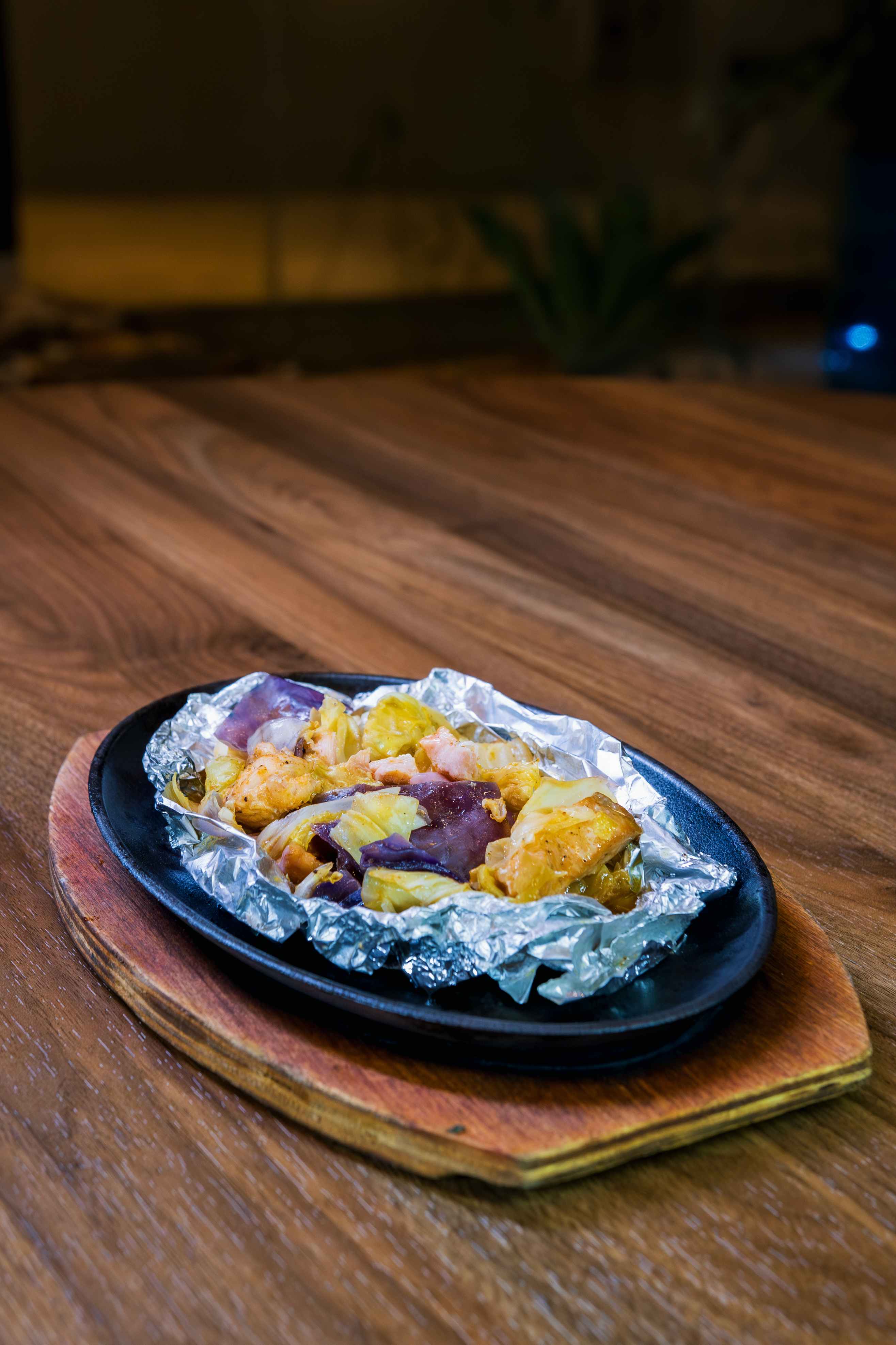 Frutos do mar no papelote