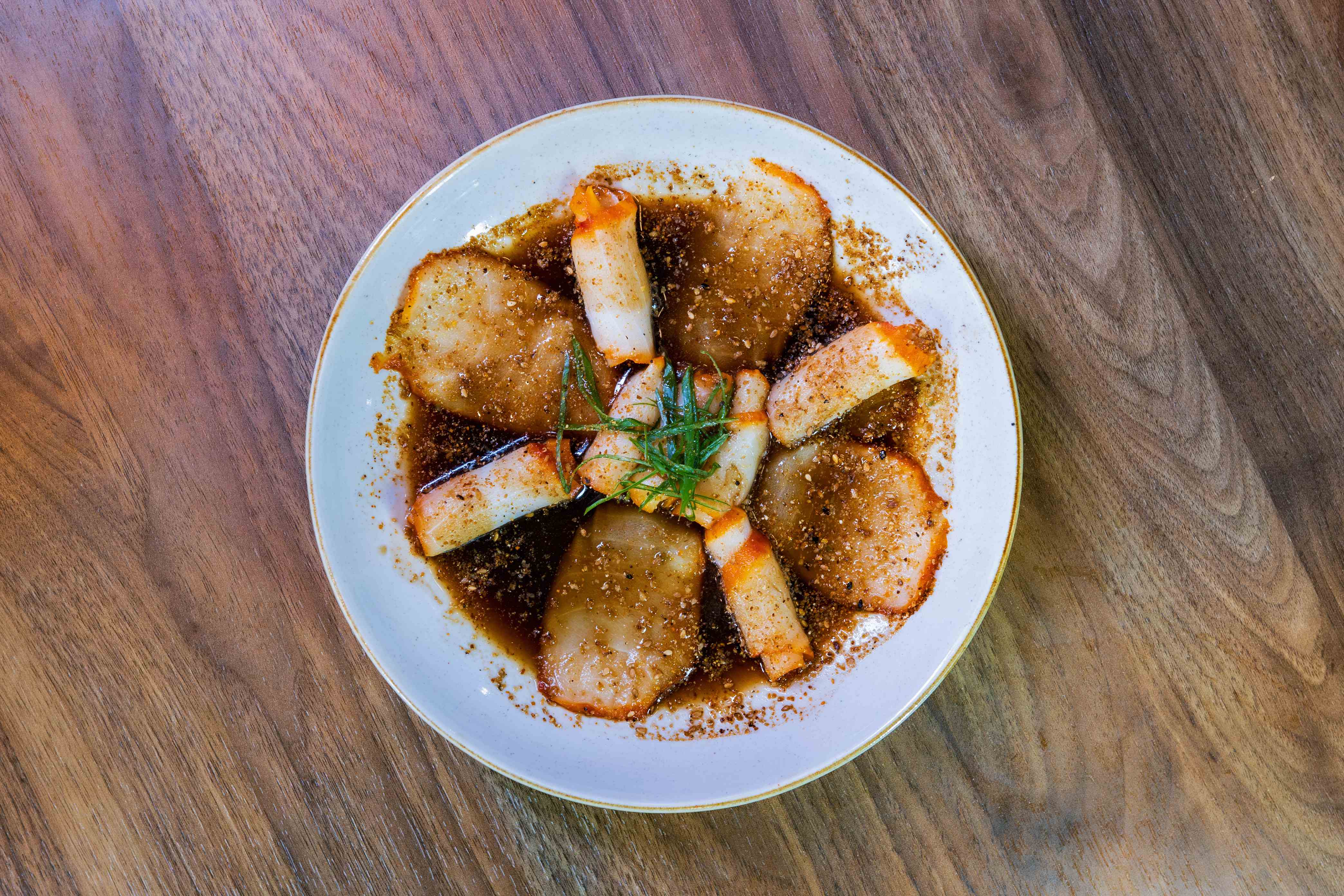 Peixe e camarão grelhado